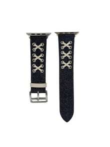 Creative Retro Quần jean Dây đeo đồng hồ Tương thích với Apple Watch Loạt , , , Thiết kế - màu đen - Xem 4