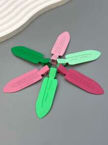 2張卡片6個髮夾女士髮夾聖誕節/紅色配件/綠色配件