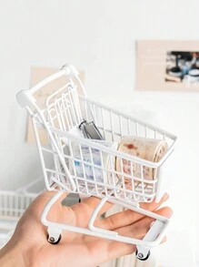 1 Miếng Creative Trắng Sắt Nghệ thuật Ký túc xá sinh viên Bàn làm việc Viên con nhộng Cà phê Văn phòng Bàn Giỏ lưu trữ Mini Mua sắm Rổ Mini Giỏ hàng - trắng - Xem 6