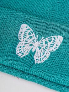 1 Miếng Của phụ nữ Thêu bướm Mũ đan - Màu xanh Bạc hà - Xem 2