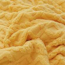 1pc Warm Bed Headboard Cover, Stretchable Full Wrap Headboard Case, 3d Jacquard Plush Thickened Design, Suitable For Various Styles Headboard - Yellow - View 2