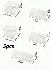 1pc/5pcs Set Simple And Beautiful Drawer Organizer With Built-In Dividers For Cosmetic Storage On Vanity, Transparent And Stackable, Fits Various Sized Masks, Eyebrow Pencils, Lipsticks, To Keep Desk Tidy And Organized,Room,Home,Bedroom,Bathroom,House,Pink Room,Living Room Decor,Travel Stuff,Gift Bag,Gifts For Mom,Dad,Men,Friends,Teacher,Birthday,Wedding,Desk,Shelves,Accessories,Gift Boxes,Funny Gift,Storage ,Jewellery Box,Pouch,Makeup Brush Holder,Brush Holder,Perfume Organiser,Pouch Bag,Gifts For Women,Christmas Gifts,Gift Ideas For Women