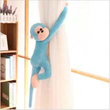 1 pieza Muñeco de peluche de mono, muñeco de peluche de mono de brazos largos y coloridos, muñeco de peluche animal, figura de peluche de mono, decoración colgante, decoración de muebles, regalo de cumpleaños/festivo - Azul - Ver 4