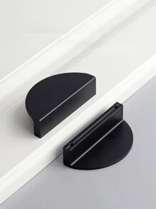 Bộ 2 tay nắm ngăn kéo tủ quần áo, tay nắm và núm tủ bếp hình bán nguyệt, núm tủ hình lưỡi liềm cho tủ và ngăn kéo. - màu đen - Xem 1
