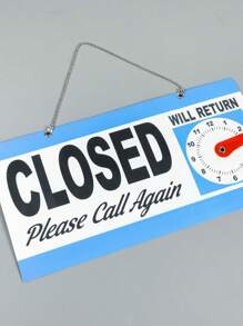 Shop Outdoor Signs, Welcome Plaques, Open/Closed Message Boards, Plastic Door Hangers, Return Clocks, Opening Hours Signs - Blue - View 2