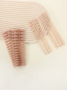 300入組短棺材形固色假指甲貼片，10入組透明指甲，DIY /人造美甲貼片，指甲用品 - 杏色 - 查看 3