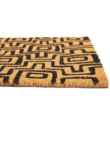 JUVALE Black Patterned Nonslip Welcome Doormat, Coco Coir Mat (17 x 30 in)