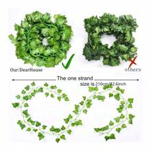 6入組人造常春藤藤蔓植物,用於管道天花板裝飾,婚禮和家居綠色裝飾 - 綠色 - 查看 4