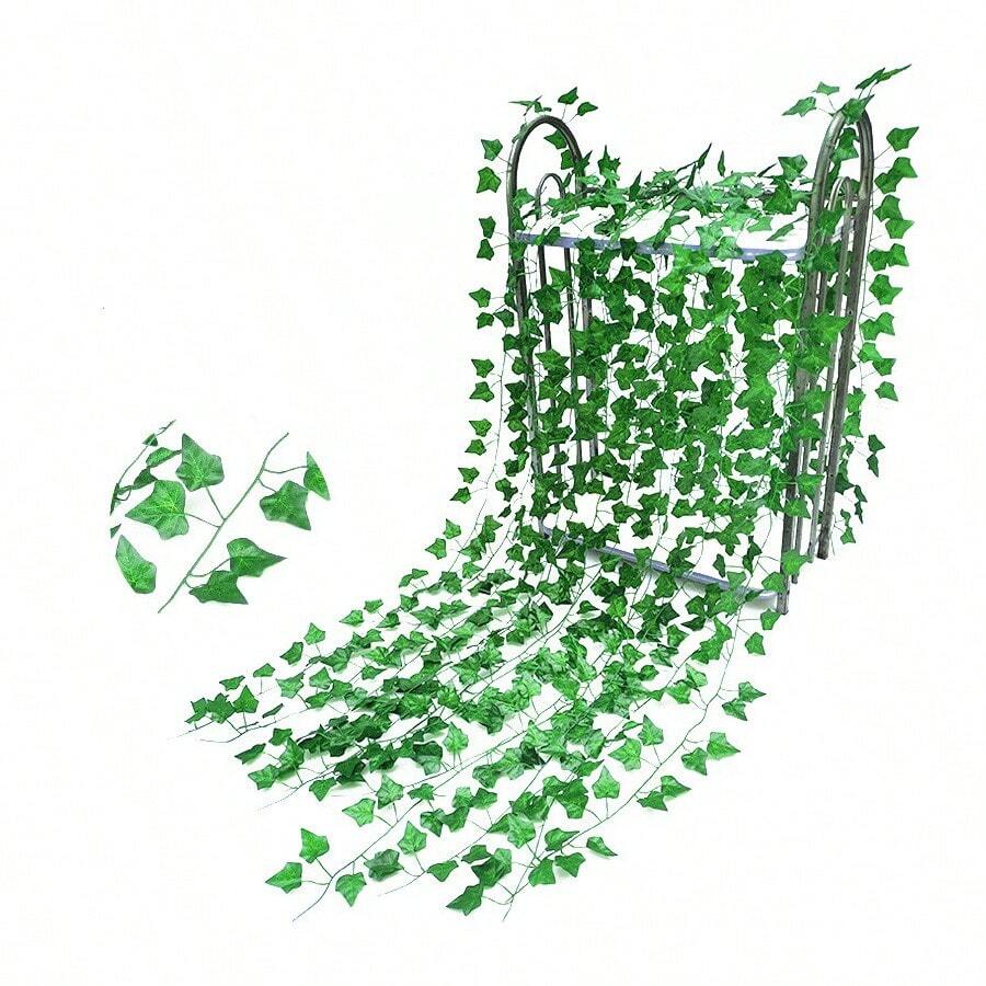 6入組人造常春藤藤蔓植物,用於管道天花板裝飾,婚禮和家居綠色裝飾 - 綠色 - 查看 1
