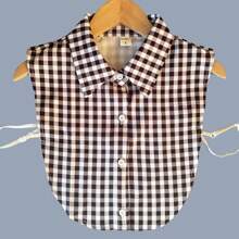 女款可拆式格子假領防走光內襯