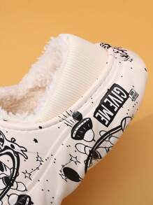 Nam Sành điệu Dép đi trong nhà Mềm mại ấm áp lông tơ Viết tháu Dép đi trong phòng ngủ Với Chống trượt Sang trọng Đế - Màu be - Xem 7