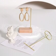 木制耳環耳墜首飾支架,拍照道具擺件,ins風格項鍊耳環首飾攝影裝飾展示攝影背景 - 金黃色 - 查看 6