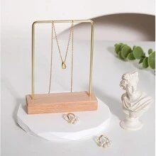 木制耳環耳墜首飾支架,拍照道具擺件,ins風格項鍊耳環首飾攝影裝飾展示攝影背景 - 金黃色 - 查看 8