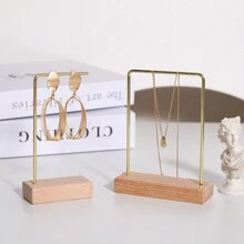 木制耳環耳墜首飾支架,拍照道具擺件,ins風格項鍊耳環首飾攝影裝飾展示攝影背景 - 金黃色 - 查看 7