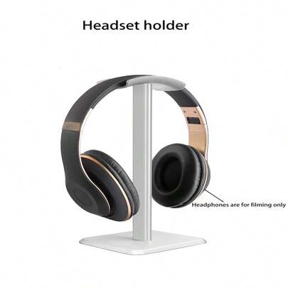 1pc Headphone Stand For Headset Gaming, Desktop Aluminum & Soft Tpu Rubber Material, Cable Organizer