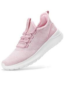 STQ Tennis Shoes Womens Slip On Walking Sneakers With Arch Support - MÀU HỒNG NHẠT - Xem 1