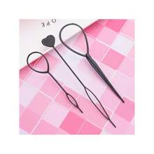 6 Pieces/set Multi-functional Hair Braiding Tools Plastic Threading Needle Hair Holder Comb For Hair Styling - Black - View 5