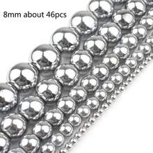 2-12mm圓形赤鐵礦珠子,黑色金色銀色間隔珠,可用於diy珠寶製作手工用品 - 彩色 - 查看 11