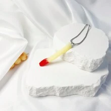 1pc Unique And Exaggerated Design Necklace, Best Friends/Couples Gift, Daily Outfit Accessory - Yellow - View 2