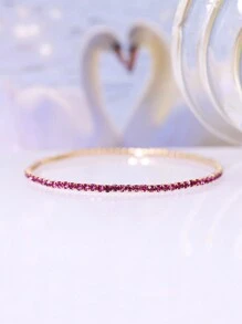 1 件 2 毫米微水晶水钻弹性手链/手镯，适合女士，闪亮时尚配饰，适合派对和日常佩戴，多种颜色可选