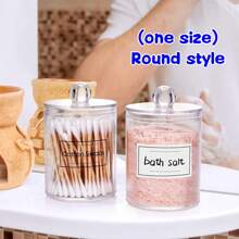 1入組壓克力圓形透明牙籤架，多用途收納盒，適用於牙籤、棉花棒、化妝品等家庭收納盒 - 無色 - 查看 3