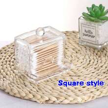 1入組壓克力圓形透明牙籤架，多用途收納盒，適用於牙籤、棉花棒、化妝品等家庭收納盒 - 無色 - 查看 4