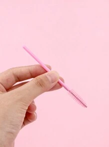 Bộ 50 Cọ Mascara Có Thể Uốn Cong & Lược Chải Lông Mày Di Động Thiết Kế Xoắn Ốc Đa Dụng Dụng Cụ Trang Điểm, Dụng Cụ Uốn Mi - Màu Hồng baby - Xem 6