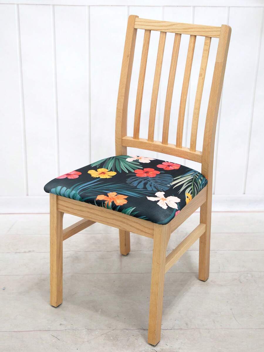 1/4/6 chiếc Vỏ đệm ghế in, Vỏ bảo vệ đệm ghế bằng sợi polyester đàn hồi, Thích hợp cho phòng khách, phòng ăn, khách sạn - Nhiều màu - Xem 1