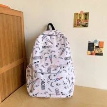 三件式可愛學生包新款休閒背包輕量旅行背包ins風格卡通圖案時尚包 - 彩色 - 查看 2