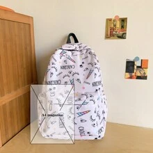 三件式可愛學生包新款休閒背包輕量旅行背包ins風格卡通圖案時尚包 - 彩色 - 查看 5