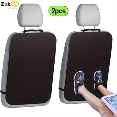 ZukMi 2 Packs Auto Seat Back Kick Protectors, Large Kick Mats For Car, Waterproof Automotive Car Back Seat Cover Protect From Dirt, Mud, Stains, Scratches