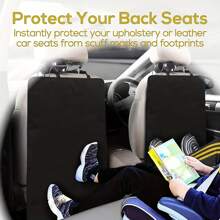 ZukMi 2 Packs Auto Seat Back Kick Protectors, Large Kick Mats For Car, Waterproof Automotive Car Back Seat Cover Protect From Dirt, Mud, Stains, Scratches