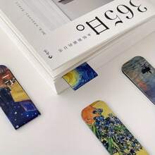 4 Piezas/set Marcador Creativo Magnético De Pinturas Famosas Del Mundo Para Páginas De Libros, Lectores De Libros Y Colección De Niños - Azul - Ver 5