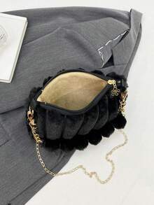 Túi xách cao cấp New Ins 'French Style' cho mùa thu đông, túi đeo vai, túi đeo chéo thời trang - màu đen - Xem 5