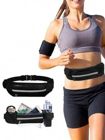 1pc Unisex Sports Waist Pack, Running Waist Bag, Phone Pouch Belt, Water Bladder Backpack, Running Accessories, Waist Bag, Arm Band, Wrist Band, Wallet, Suitable For Fitness, Running, Hiking, Cycling And Other Sports, Can Hold Phone, Coin Purse, Key Pouch, Card Case, Waterproof And Lightweight, Large Capacity, Sports Bag, Fitness, Exercise, Travel Bag, Vacation, Unisex, Travel Essential, Durable Waist Pack, Suitable For Running And Hiking.