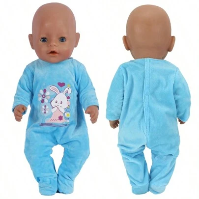 1Pc Blue Cute Rabbit Shape Doll Climbing Dress For 17-18 Inch American Dolls And 43-45 Cm Dolls - PerfectHoliday Gift For Kids(Excluding Dolls),Home Decoration