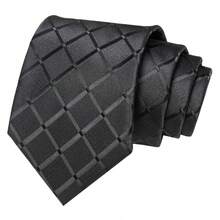 1條經典格子領帶,男士高端時尚絲質領帶,適用於婚禮、商務、正式場合等