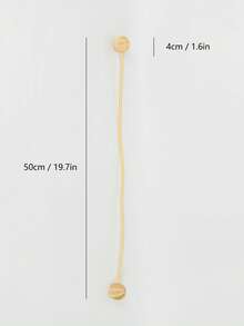 2pcs Simple Self-adhesive Curtain Tiebacks With Braided Ball Design, Window Curtain Accessories - Gold - View 2