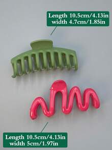 2 件套抓夾女士髮夾聖誕/紅色配件/綠色配件