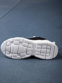 女士休闲简约透气黑色圆头软底系带低帮厚底运动鞋，户外网眼布鞋，适合四季 - 黑色 - 查看 7