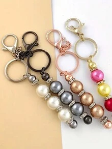 1 件不銹鋼珠鑰匙圈簡約風格鑰匙圈空白串珠鑰匙扣不銹鋼鑰匙扣環錢包包背包吊飾珠寶製作工藝配件女式女孩生日感恩節聖誕禮物 - 銀色 - 查看 3