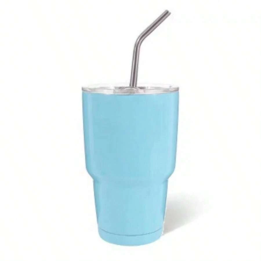 2oz Mini Liquor Cup/Espresso Cup/ Cup With Attractive Design Straw Cup - Baby Blue - View 1
