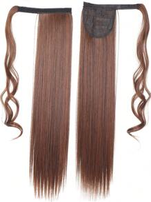 合成馬尾扩展,夹式馬尾扩展,22-34英寸超长直发浅棕色包裹式马尾,女士马尾发型扩展假发