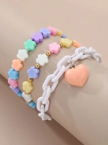 3pcs Children's Candy-colored Cute Bracelet Set - Multicolor - View 1