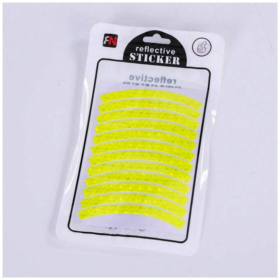 1pc Bicycle Wheel Rim Reflective Sticker, Helmet Sticker And Rim Protective Tape - Yellow - View 1
