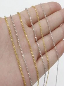 10pcs/set O-shaped Stainless Steel Chain For Handmade Diy Jewelry Making - Silver - View 3