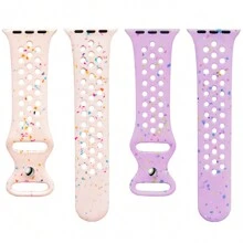 Sport Bands 2 Packs Compatible With Apple Watch Ultra 2 Band 49mm 46mm 45mm 44mm 42mm, Wide Soft Silicone Wristbands Waterproof Strap Men For Apple Watch Series 11 10 9 8 7 6 5 4 3 SE Ultra 2 1 - Multicolor - View 13