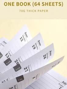 1 件藍色 64 頁 A6 簡約 2024 年皮套日程計劃表,用於日常時間管理、學習和工作效率提高 - 藍色 - 查看 4