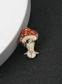 1枚男士卡通蘑菇女孩胸針,創意裝飾徽章,適用於袋子配飾 - 彩色 - 查看 1