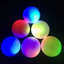 1 Piece 42.67mm 2 Packs New Golf Balls For Tournament Or Gift, Flashing Ball With Led Light, Colorful, Bright And Constantly Shining - White - View 3
